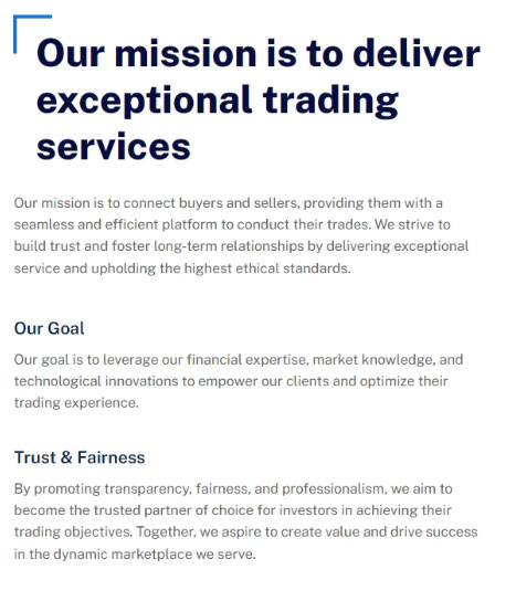 our mission is to deliver exceptional trading services