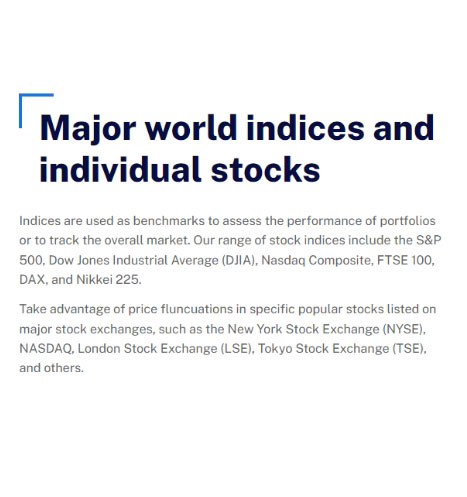 major world indices and individual stocks